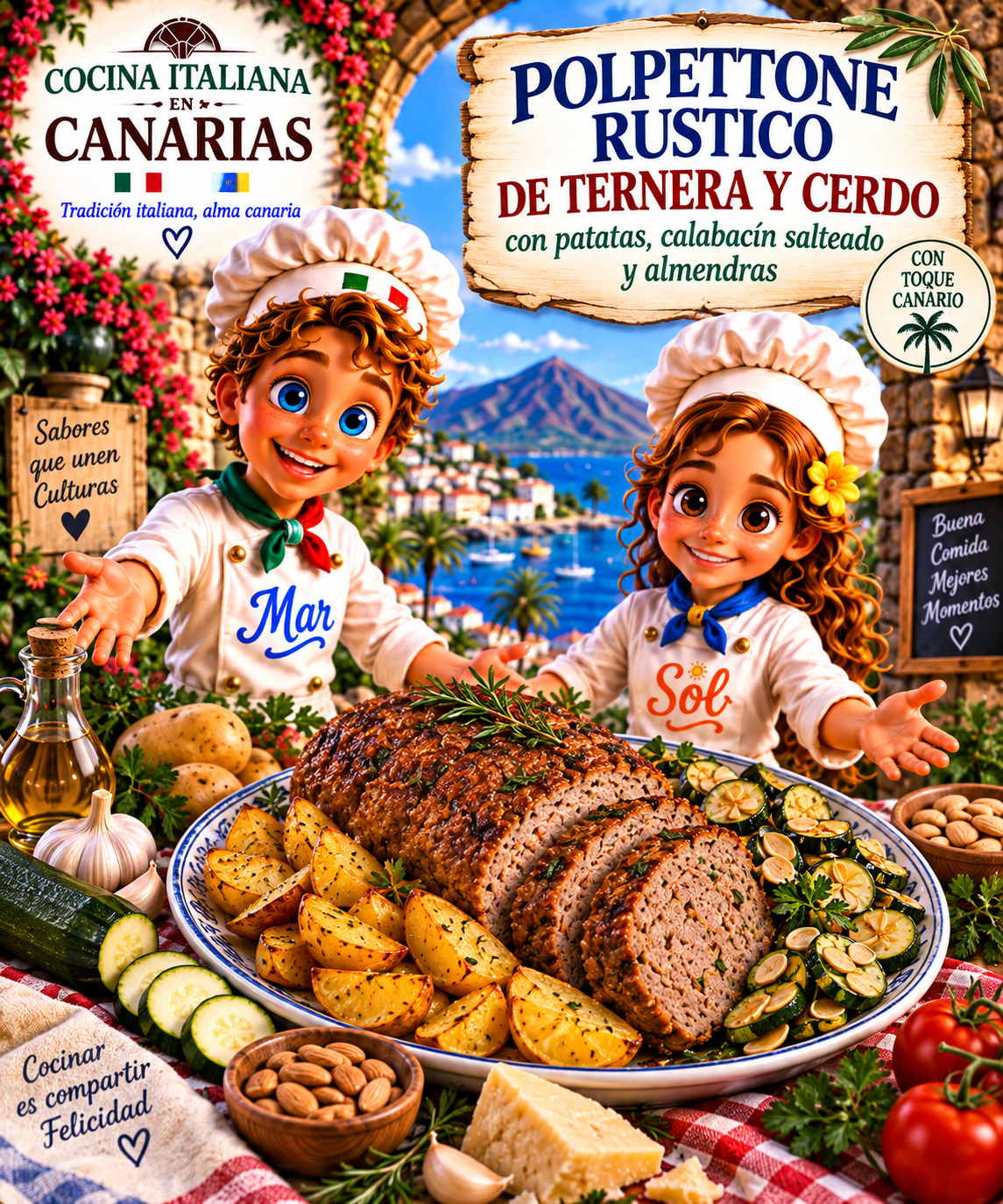 Polpettone rústico de ternera y cerdo con los chefs Sol y Mar