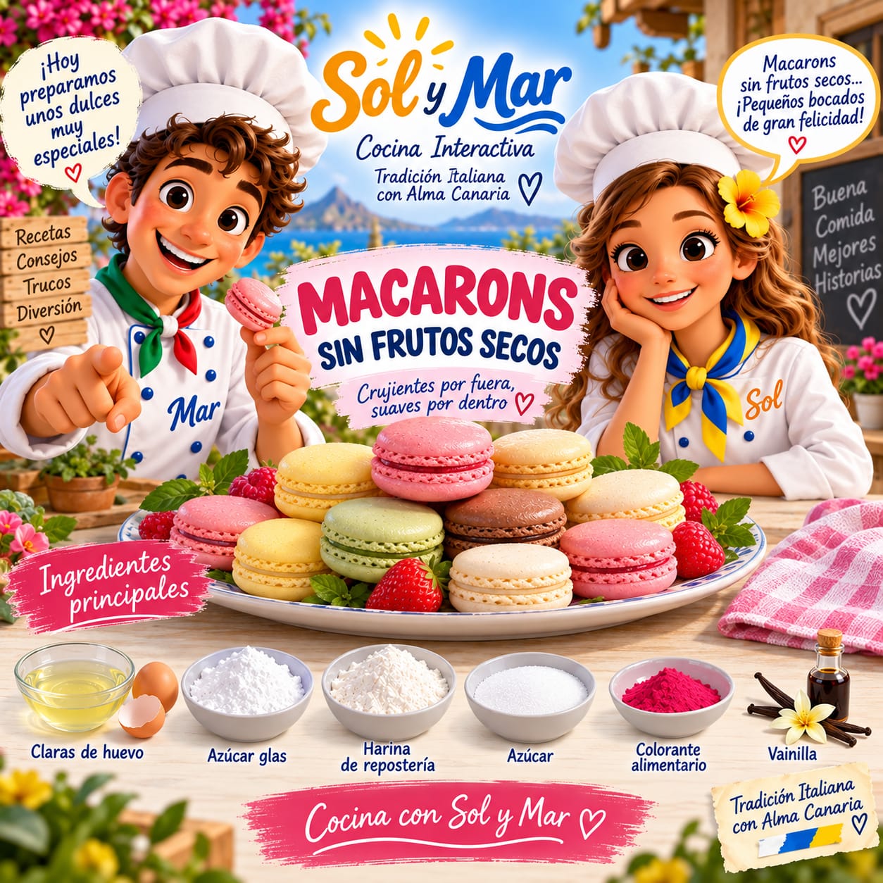Macarons sin Frutos Secos con los chefs Sol y Mar