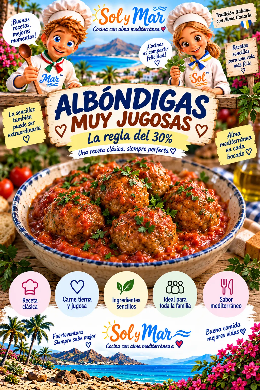 Albóndigas Muy Jugosas – La Regla del 30% con los chefs Sol y Mar