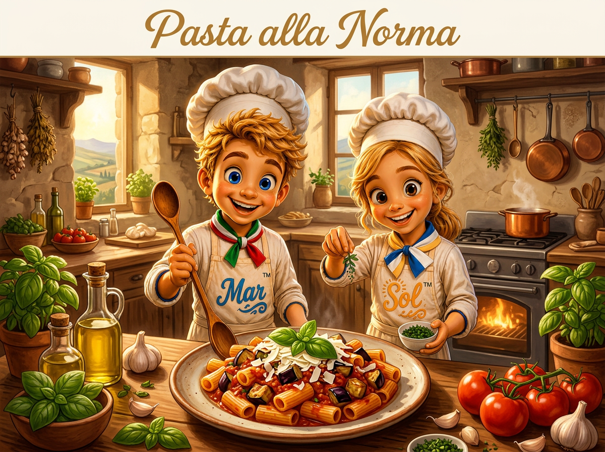 Pasta alla Norma con los chefs Sol y Mar
