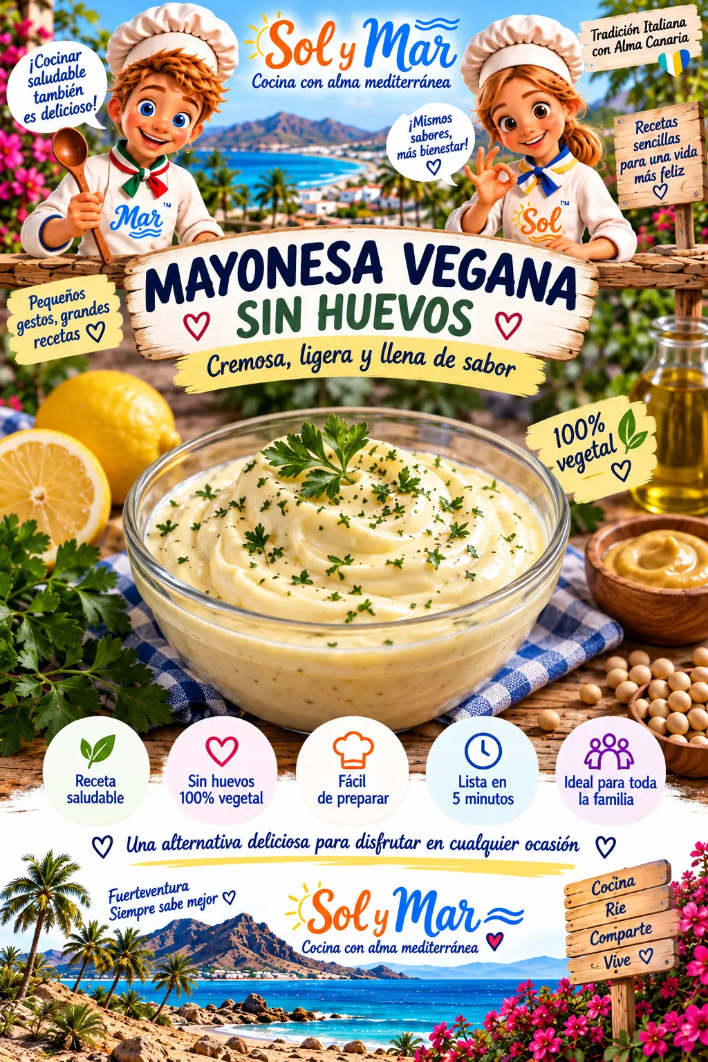 Mayonesa Vegana sin Huevos con los chefs Sol y Mar