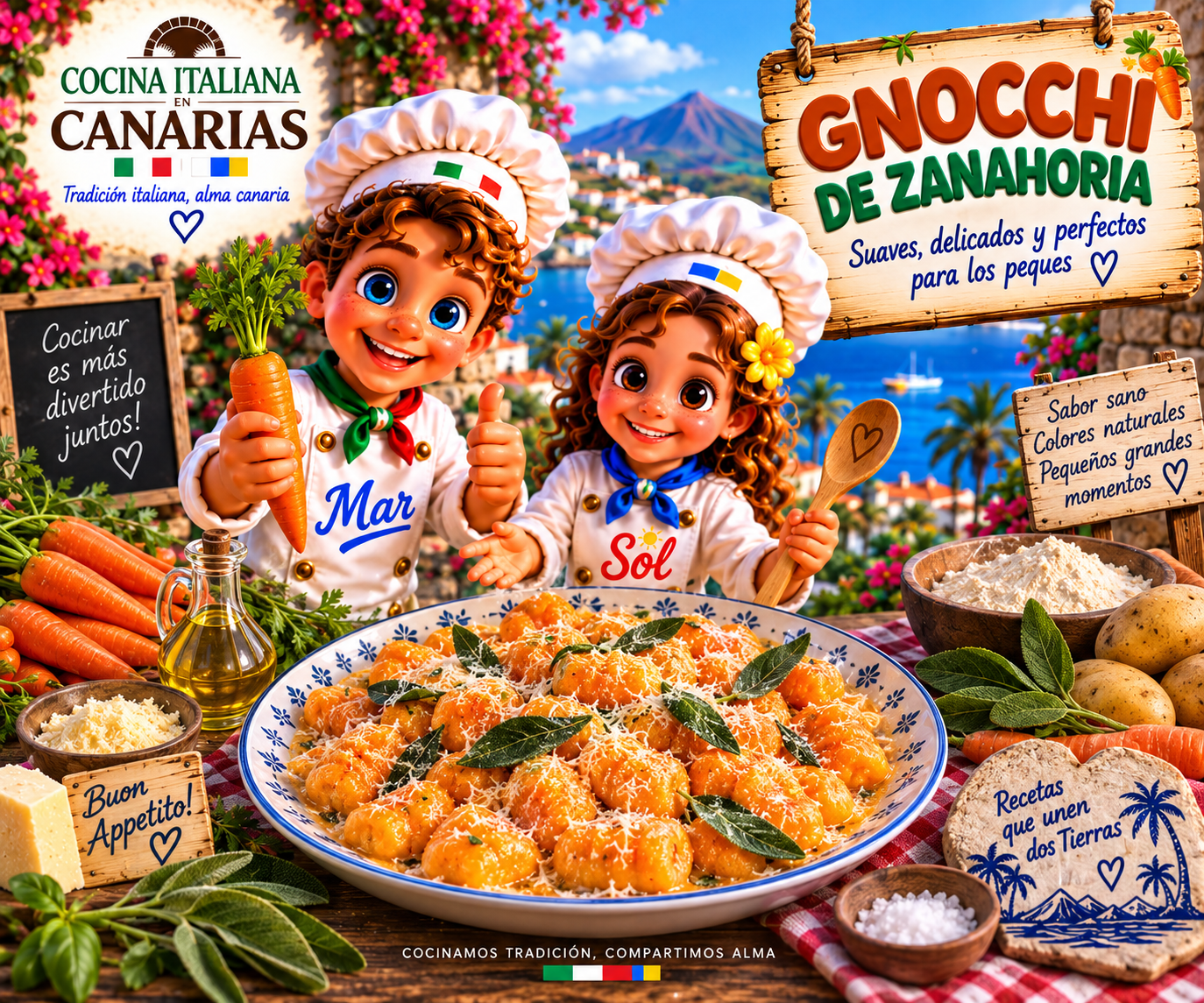 Gnocchi de Zanahoria con los chefs Sol y Mar