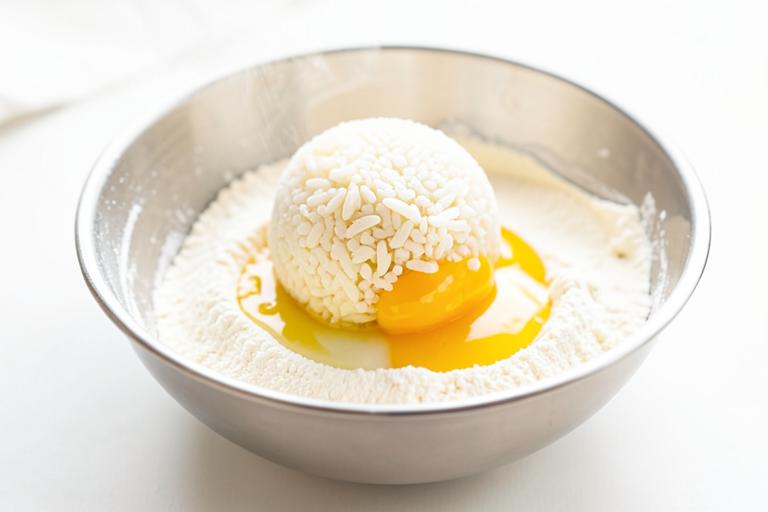 Paso 6: Prepara una masa ligera con la harina, los huevos y un poco de agua, y pasa cada arancino por ella.