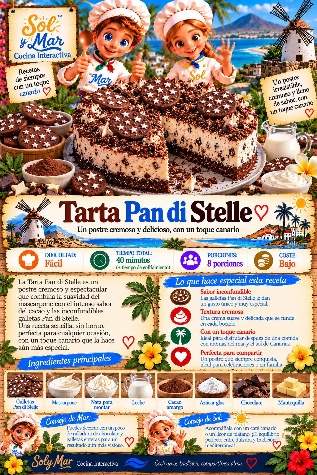 Tarta Pan di Stelle con los chefs Sol y Mar