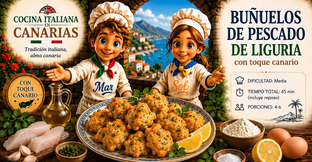 Buñuelos de Pescado de Liguria con toque canario con los chefs Sol y Mar