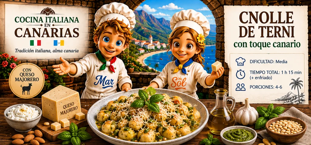 Cnolle de Terni con toque canario con los chefs Sol y Mar
