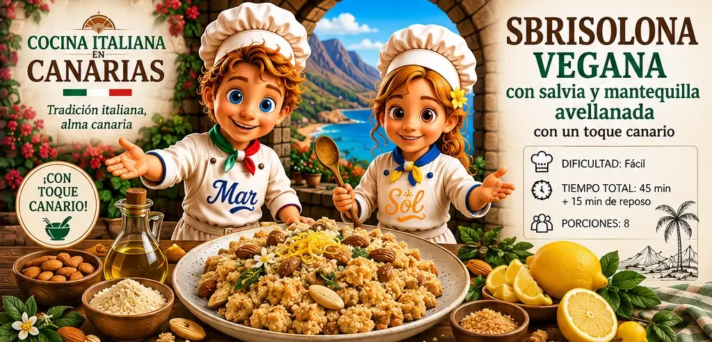 Sbrisolona Vegana con salvia y un toque canario con los chefs Sol y Mar